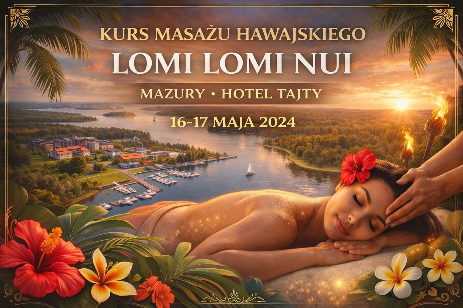 kurs masażu lomi lomi nui Mazury Hotel Tajty Harmoza Piotr szkolenie hawajskie